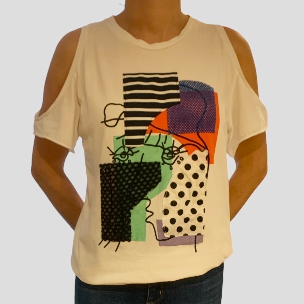 B+AB Peek A Boo Open Shoulder Tee Shirt